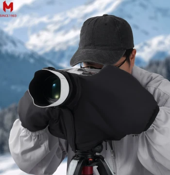Matin Mirrorless Camera Cold-Proof Cover Fleece-Lined Thickened DSLR Warm Sleeve Winter Outdoor Photography Freeze/Water/Sand Proof Sound Insulation for Long Lens and Short Prime Compatible with Canon Nikon Sony Fuji Panasonic