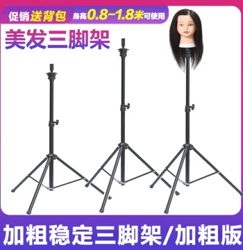 Wig Mannequin Head Stand - Tripod Support Rack for Hairdressing Models, Salon Cutting & Styling