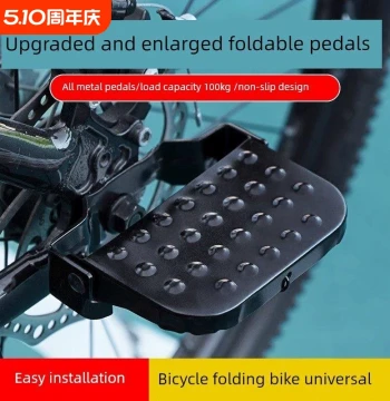 Foldable Rear Bicycle Foot Pegs, Universal Wide Non-Slip Footrests for Mountain Bikes