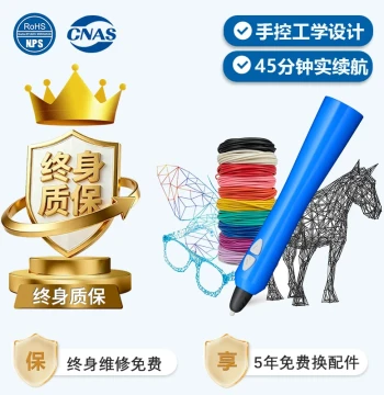 Sandi EU Standard Slim Waist Low-Temperature 3D Printing Pen for Elementary Students, Kids' 3D Stereoscopic Drawing Pen with Full Consumables Kit