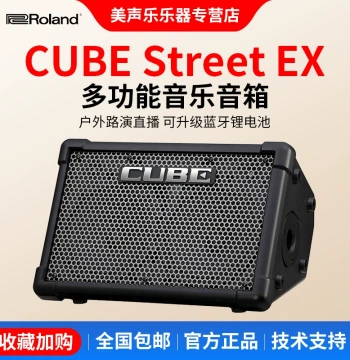Roland CUBE STREET EX Amp: Outdoor Live Streaming Guitar Singing Rechargeable Bluetooth Speaker