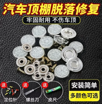 Car Headliner Repair Pins with Crystal Clips - No-Removal Interior Restoration Adhesive Tacks