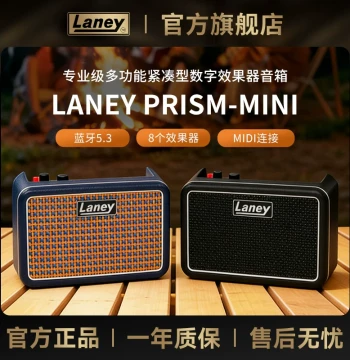 Laney PRISM MINI Guitar/Bass Amplifier - Portable Outdoor Bluetooth Speaker with Digital Effects