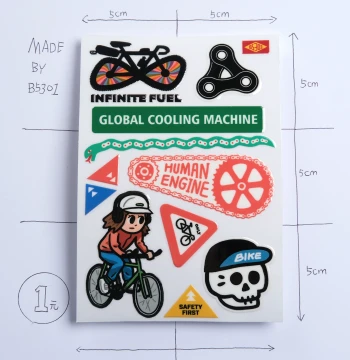 B5301 Bicycle Decal Stickers - Waterproof Crystal Transfers for Helmets, Cars, Laptops & Suitcases