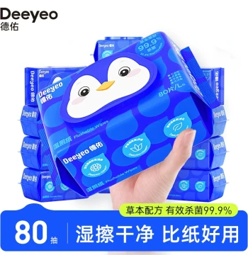 Flushable Wet Toilet Paper for Family Use