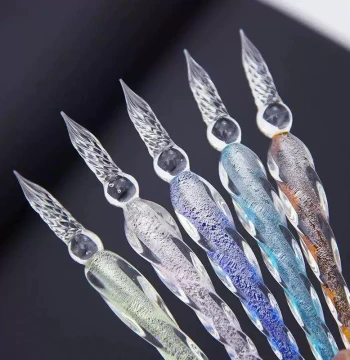 Crystal Glass Dip Pen Set, Starry Sky Design, Ancient Style Aesthetic, Popular Student Gift