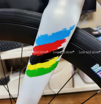 Waterproof Residue-Free Graffiti Stickers, UCI Rainbow UAE Tour de France Road Bike Fork Decorative Decals