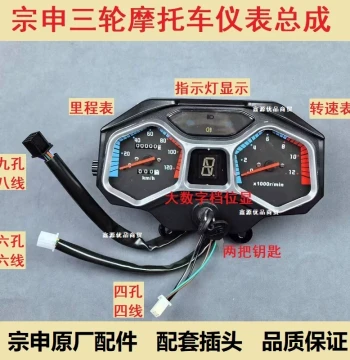 Zongshen Original Triple Motorcycle Instrument Cluster Assembly for 110/125/150/200cc with Speedometer, Tachometer, and Gear Display