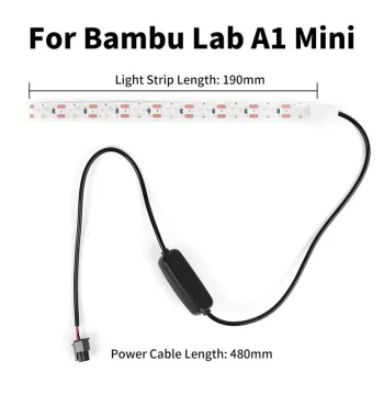 Upgrade Led Light Strip For Bambu Lab A1/A1mini Ra95 Fill Li