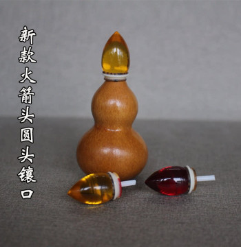 New Style Hand-Rolled Mini Gourd with Cap, Imitation Clear Amber and Blood Amber Bead Accessories for Wenwan Palm Play and Pendant
