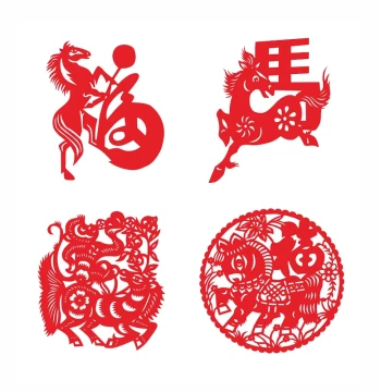 Featured Year of the Horse Paper Cutting Art - Finished Window Decorations for New Year and Spring Festival, Handmade Hollow Carving for Festive Celebration