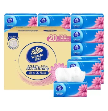 Facial Tissues 3-Ply 120 Sheets 20 Packs Bulk Value