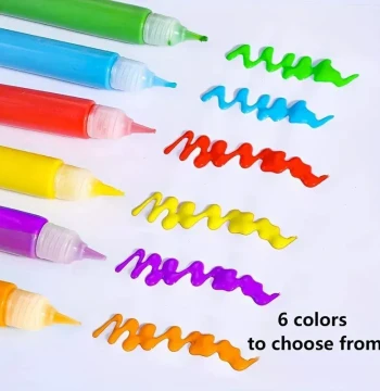 6 PCS Popcorn Pen Magic Bubble DIY Graffiti Pen 3D Expansion