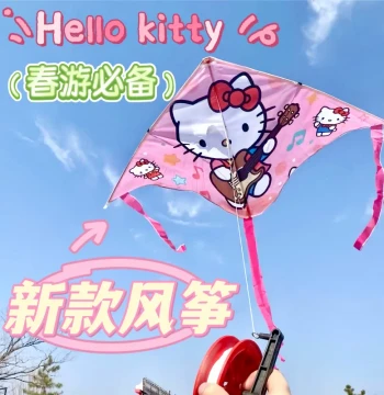 Spring Outing Kite for Girls - Cute Cat Design for Kids, Beginners, Outdoor Camping, and Trendy Spring Decor