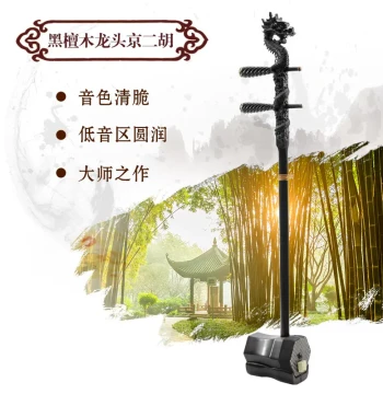 Ebony Dragon Head Beijing Erhu, Solid Ebony Professional Erhu for Exams and Performances, Improved Ebony Erhu