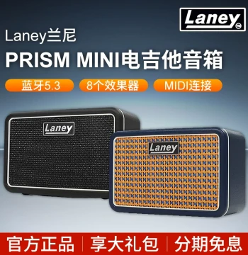Laney PRISM MINI Rechargeable Portable Bluetooth Electric Guitar Amplifier with Digital Effects for Bass
