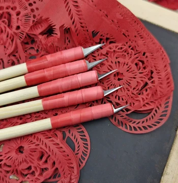 Handmade Intangible Cultural Heritage Paper Cutting Knife, Professional Carving Knife, Sharp and Wear-Resistant, Fine Polishing, Yin-Yang Carving, Traditional