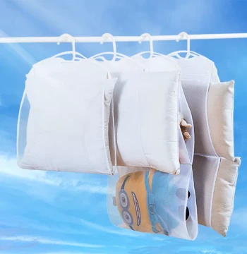 Pillow Drying Rack with Mesh Bag for Pillows, Cushions, and Dolls
