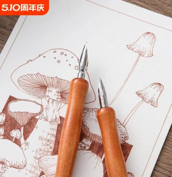 Tachikawa Nib Wooden Dip Pen for Sketching, Manga, and Watercolor Painting - G Nib & D Nib Options