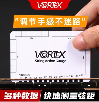 VORTEX Guitar String Action Gauge - Ruler and Neck Adjustment Wrench for Bass, Classical, and Electric Guitars