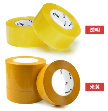 Large Roll Clear Packing Tape – Customizable Bulk Box for Shipping and Sealing (Beige Wide Paper)