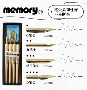 Recall Manga Dip Pen, TACHIKAWA Manga Nibs G/Round/Student/Whistle Nib with Pen Holder
