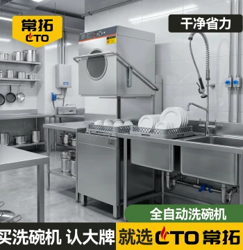 Commercial Dishwasher for Restaurants & Large Cafeterias - Fully Automatic Compact Lift-Type Cup Washer for Small Restaurants, Commercial Use