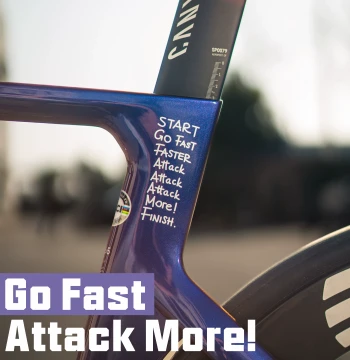TUTUART Original Attack More Road Bike Stem and Frame Motivational Waterproof Decorative Sticker