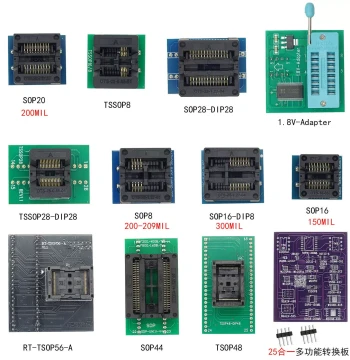 RT809F/RT809H Programmer - Wide 8/16/48-Pin ZIF Socket, Read/Write & Conversion Adapter