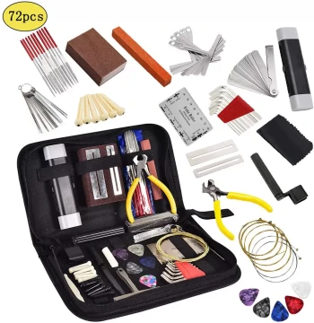 Guitar Maintenance Tool Kit - Includes File, Wrench, Action Ruler, String Cutter, and Fret Polishing Tools