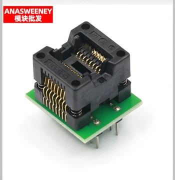 IC Test Socket – Narrow Body SOP16 to DIP16 Programming & Burning Adapter (1.27mm Pitch)