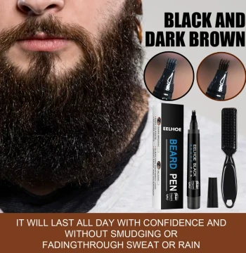 Export Style Beard Filler Pen Set Beard Pen Waterproof Sweatproof Eyebrow & Beard Liner with Comb