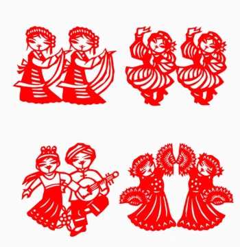 Campus Paper Cutting Artwork Ethnic Girl Traditional Handmade Kindergarten Featured Art Carved Paper Chinese Style Custom