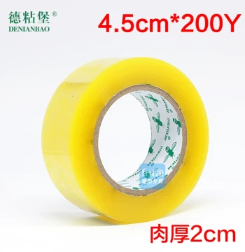 Dezhanbao Packing Tape – Bee Logo 4.5cm x 200y Clear Sealing Tape for Boxes