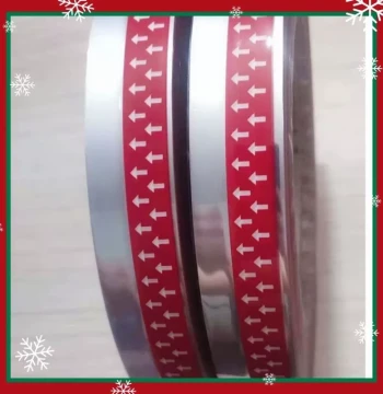 BOPP Tape Slitting Machine, Automatic Labeling Cutter, Red Plastic Arrow Labels, 2.2 Width, 1.2kg per Roll