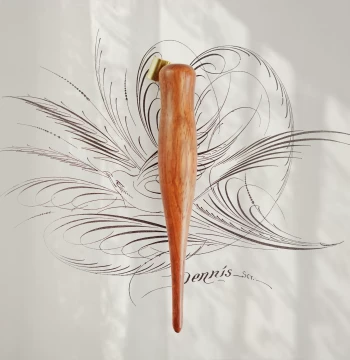 Yui English Calligraphy Carrot Radish Slanted Short Fat Dip Pen Holder Copperplate ES Font Cursive Round Hand