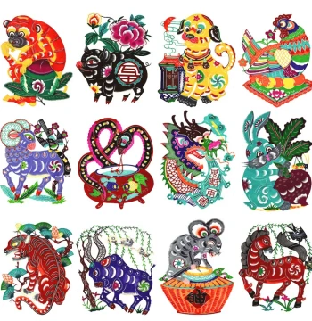 Chinese Style Yuxian Specialty Colored Window Paper-Cuts - Bilingual (Chinese-English) Gift for Students Studying Abroad
