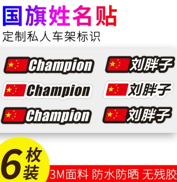 Custom Name Stickers with National Flag for Balance Bikes, Strider Bikes, and Road Bike Frames