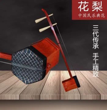 Handcrafted Rosewood Jing Erhu (Xipi/Erhu/Da Erhu), Yellow Jujube Wood Pegs, Includes Accessories
