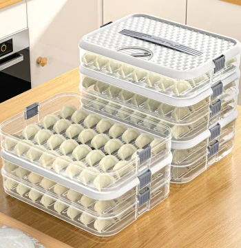 Dumpling Storage Box Food-Grade Refrigerator Organizer for Wontons Fresh Keeping Freezing