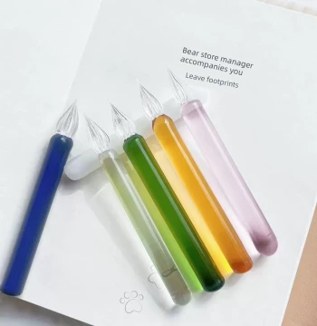 Glass Dip Pen Set, Crystal Pen Gift Box, Student DIY Creative Stationery with Ink