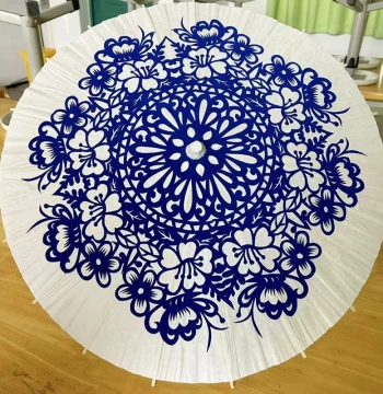 Umbrella Group Flower Paper Cutting DIY Activity Umbrella Oil Paper Window Grille Carving