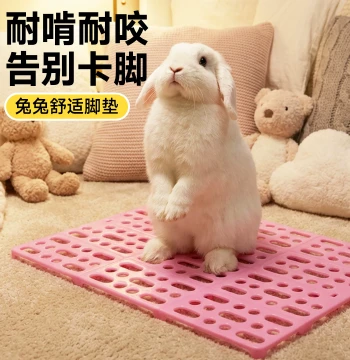 Pet Rabbit Cage Anti-Chew Foot Mat, Guinea Pig and Dwarf Rabbit Waste Grid Board, Thickened Plastic Pad