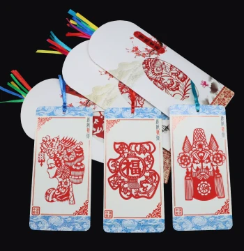 Chinese Style Peking Opera Mask Hand-Cut Paper Bookmarks and Window Flowers - Small Graduation or Overseas Gifts with Bilingual Introduction