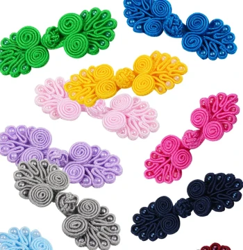 Seven-Bead Frog Button Fasteners for Qipao, Traditional Chinese Wedding Invitations and Vintage Costume Accessories