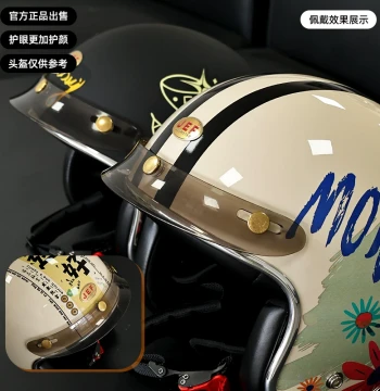 Retro Racing Helmet Visor Accessory: Windproof and Anti-Fog Sun Shield Replacement for Half and Three-Quarter Helmets