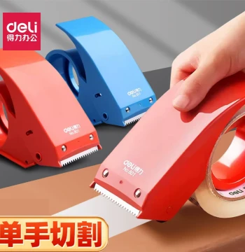 Deli Tape Dispenser – Heavy-Duty Metal Box Sealing Cutter, Large & Small Handheld Models for Express Logistics Packaging