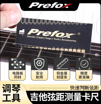 prefox Upgraded Precision Guitar String Action Ruler Electric Bass String Height Caliper Neck Adjustment Tool