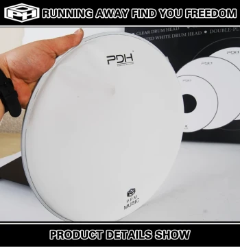 PDH 14-Inch Single-Ply White Coated Snare Drum Head / Drum Kit Skin / 14-Inch Sandpaper Drum Head / Drum Head Set