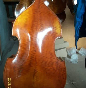 Handcrafted Double Bass - Solid Wood Tiger Stripe Finish Professional Instrument for Performance and Beginners